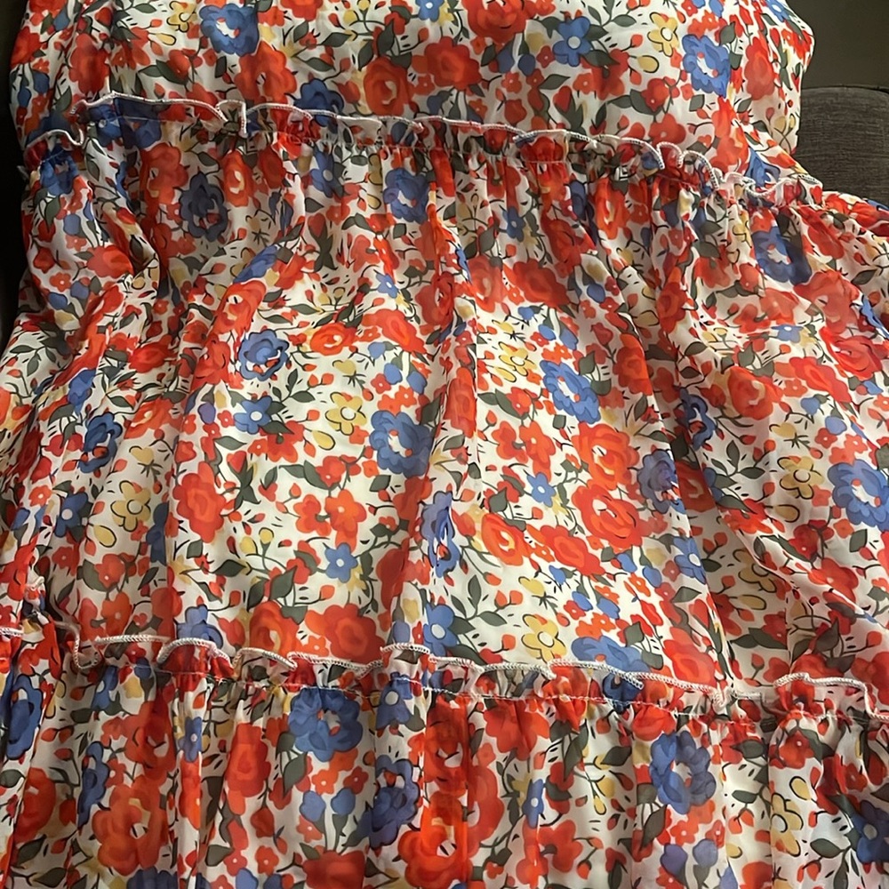 New Ny Collection Women's Maxi Red Floral Short Sleeve Dress - Picture 4 of 4